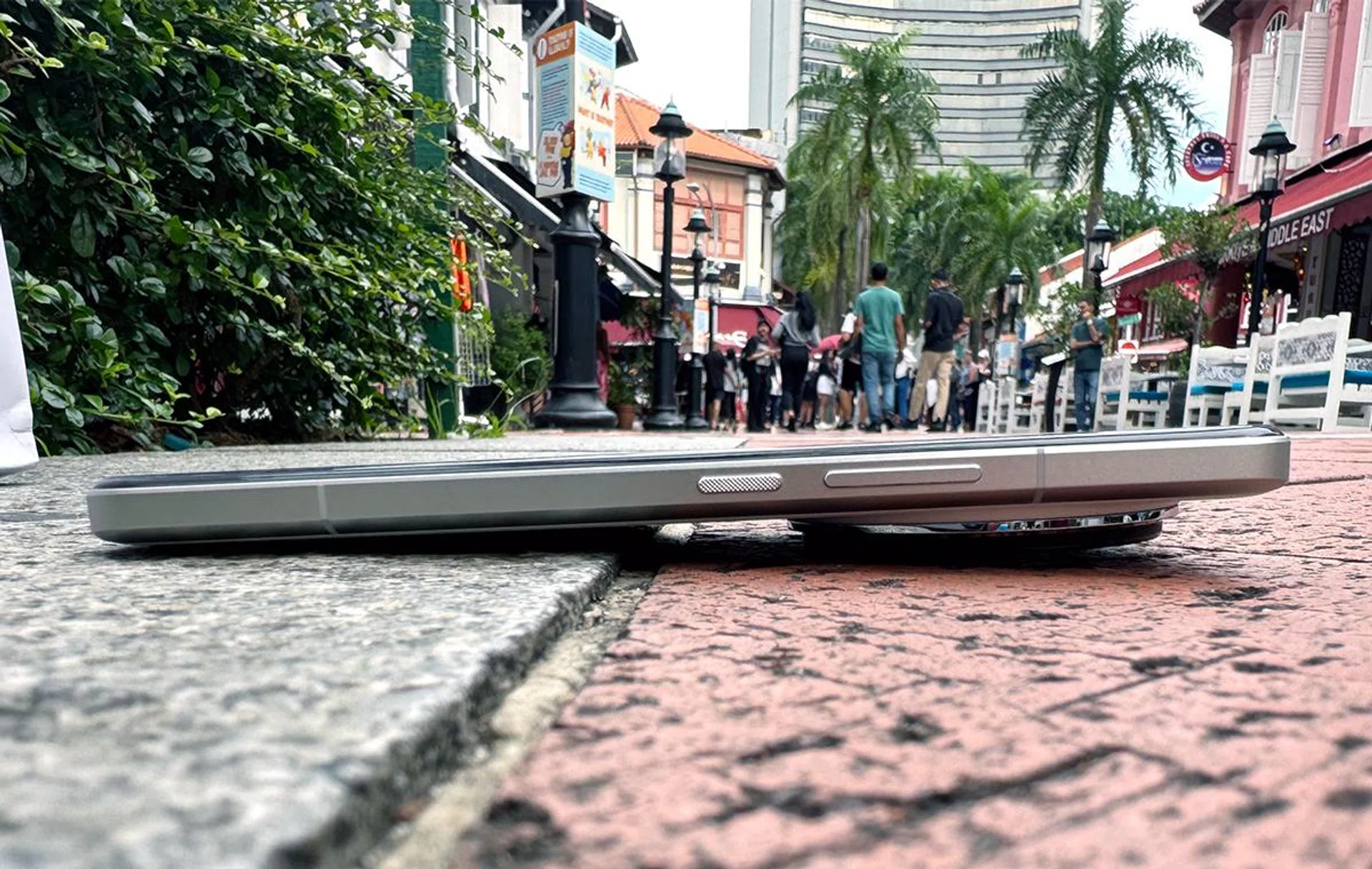 It's so thick, you're basically forced to get an equally thick phone casing if you want the phone to lie flat.