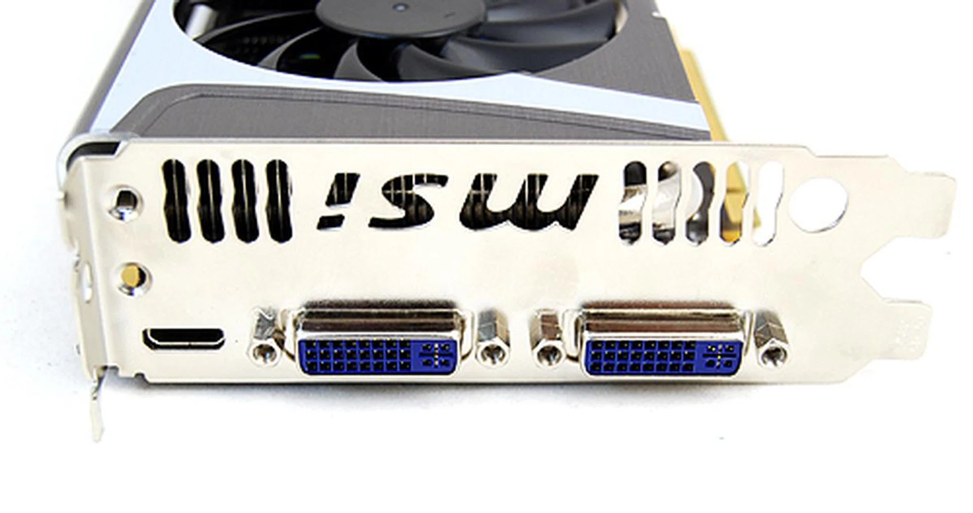 The MSI card has the usual two DVI ports and single mini-HDMI port.