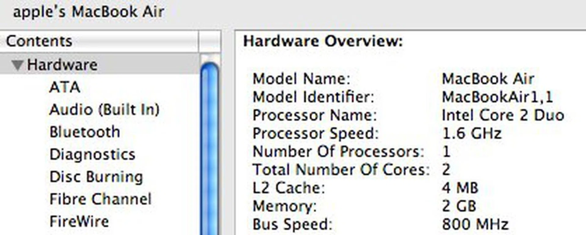 Our MacBook Air processor setup.