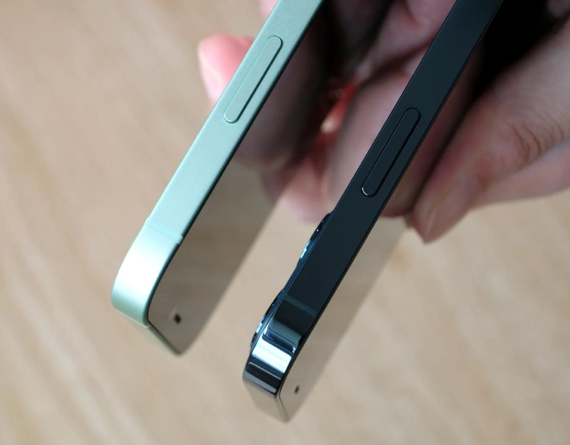 The iPhone 12 and iPhone 12 Pro are made of different materials and have different finishes.