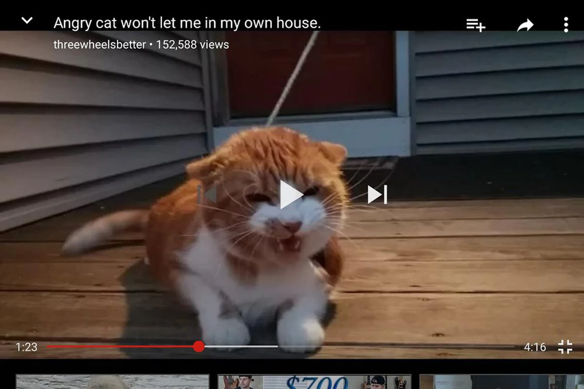 Note the black bars around the video, no thanks to the display aspect ratio.