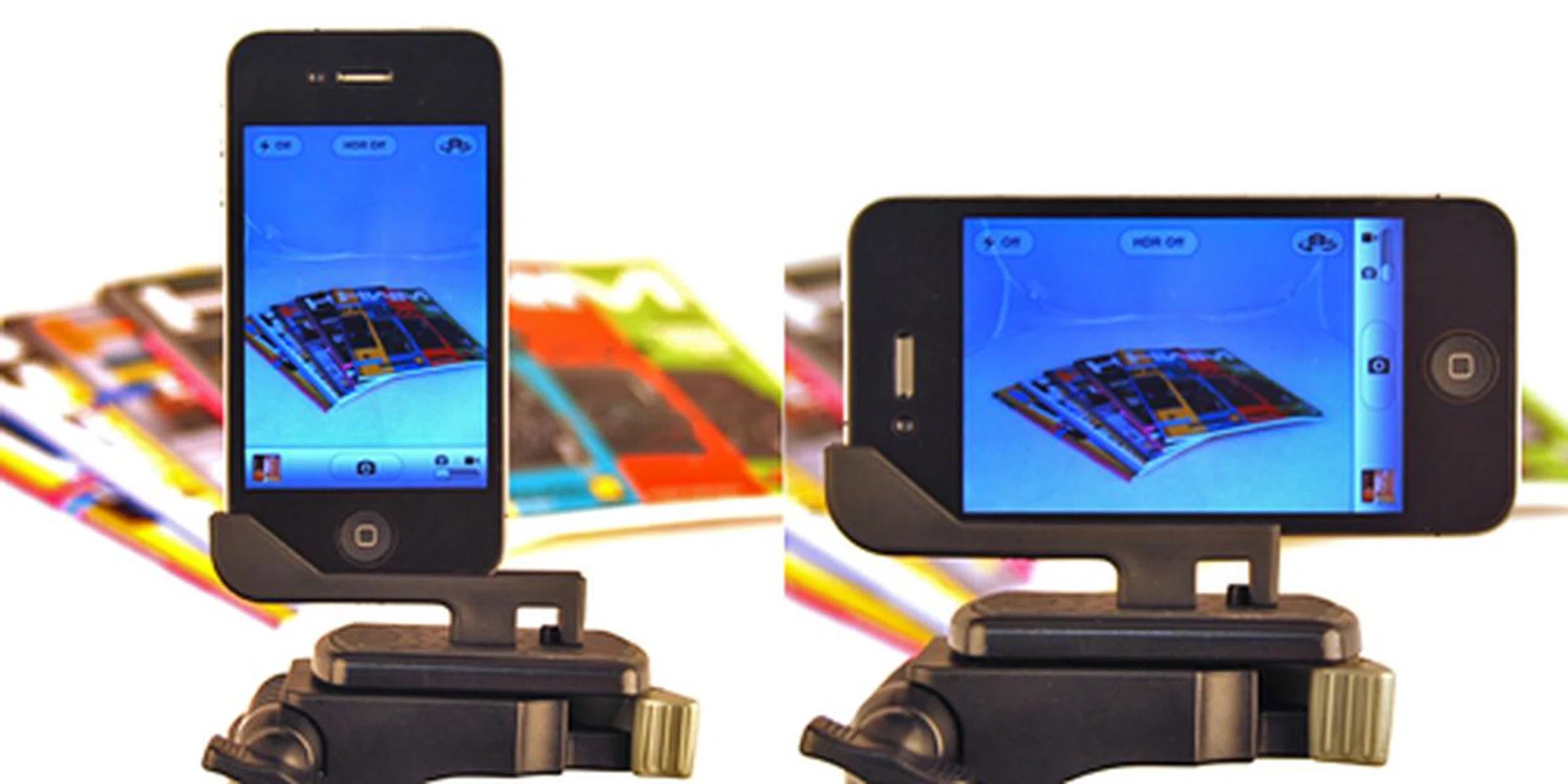 Once on the tripod, to change orientation, you adjust the iPhone instead of the Glif.