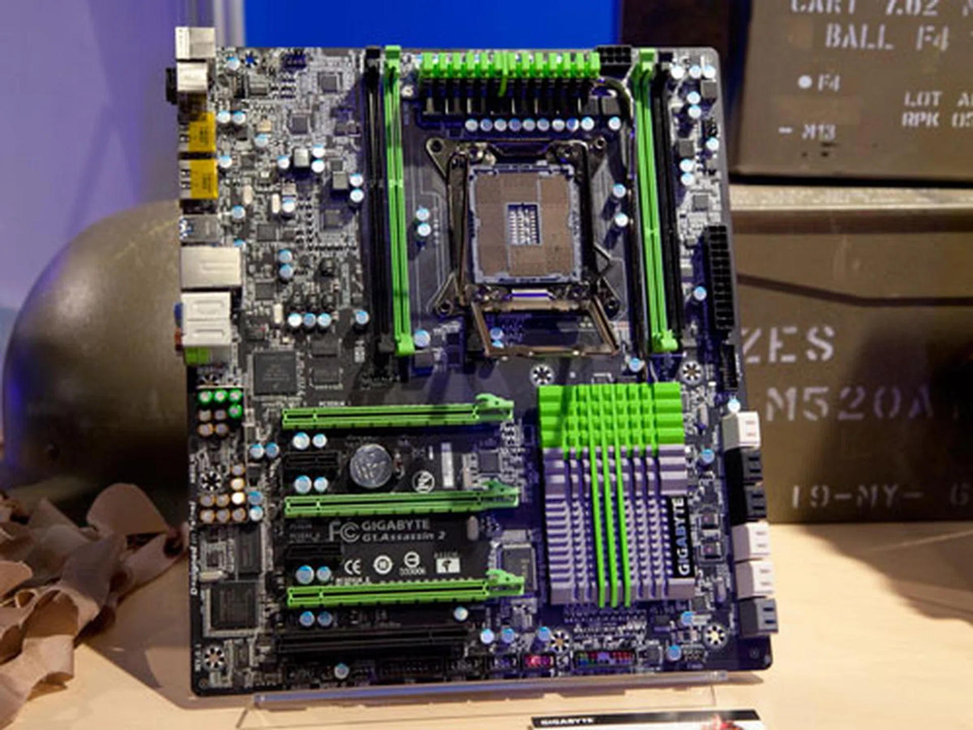 The Gigabyte G1.Assassin 2 is a motherboard built for gamers and multimedia enthusiasts. Although featuring only an 8 phase VRM and 3-way SLI/CrossFireX configuration for multi graphics, the board comes with an 8-channel HD audio system based on Creative's audio chipset. It also features Bigfoot Networks' Killer E2100 LAN solution.