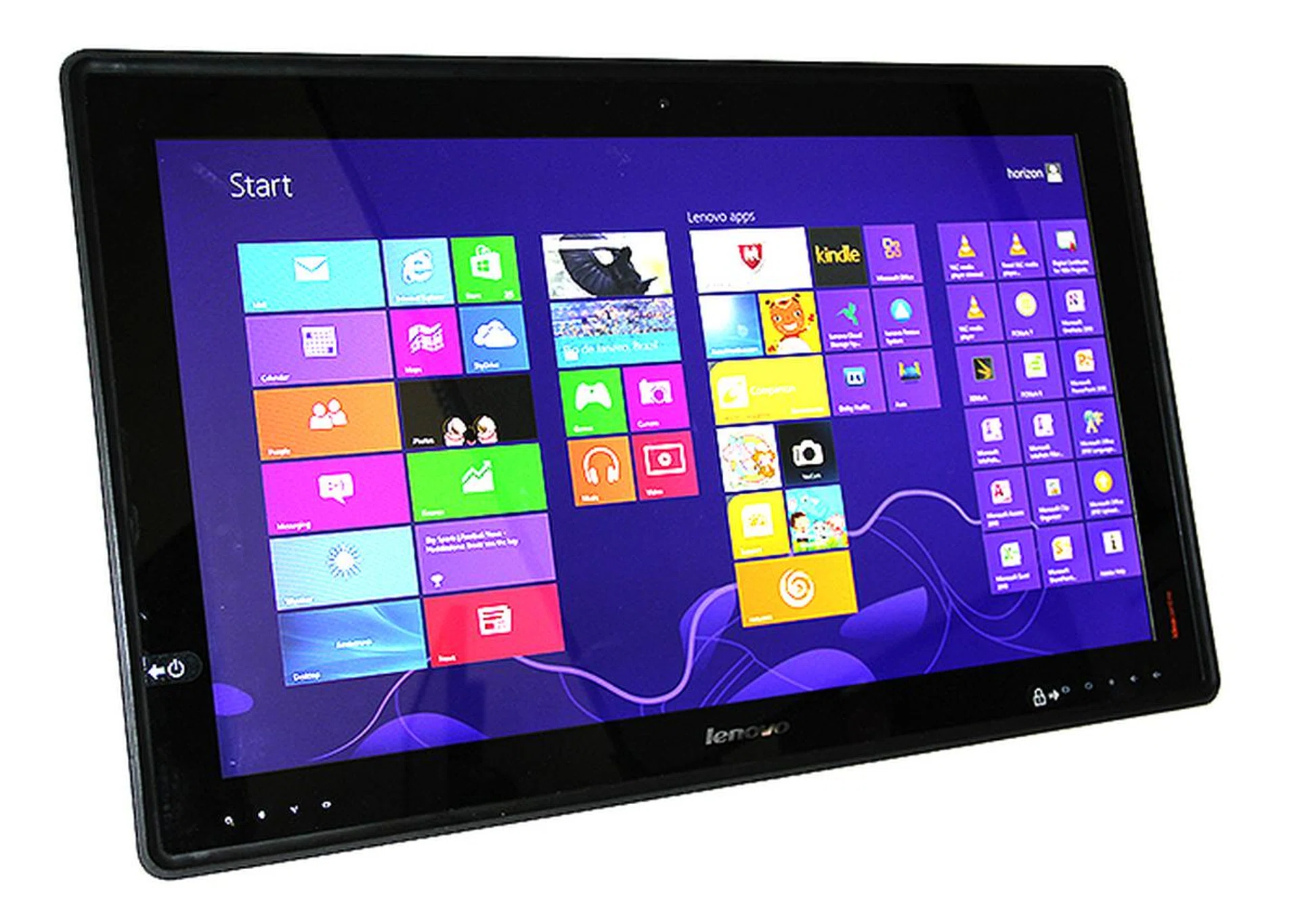 The 27-inch touchscreen display is bright and responsive to our inputs. Unfortunately, it is rather glossy and catches reflections easily.