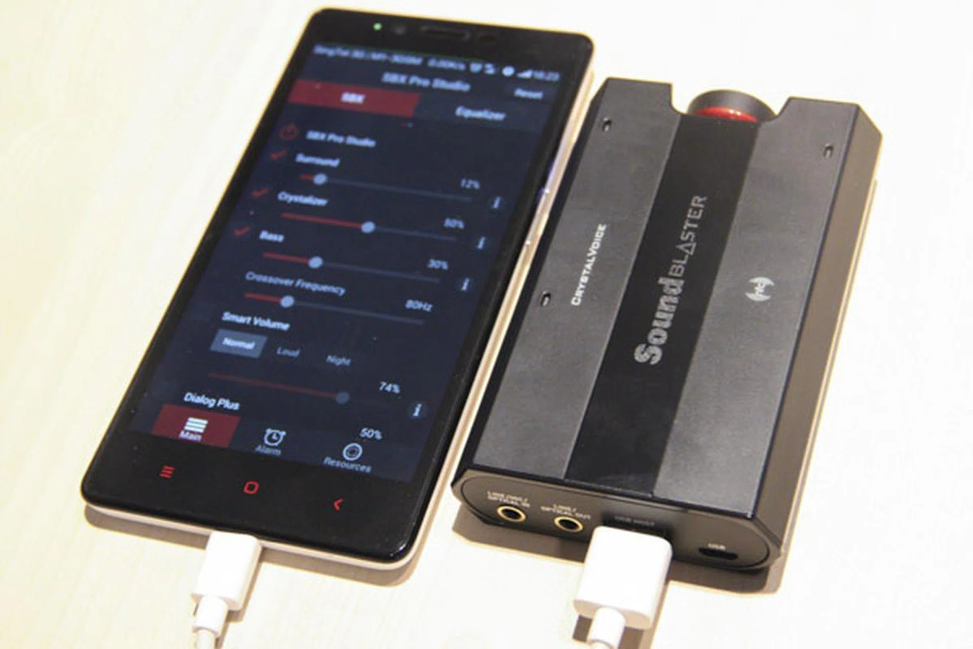 The Sound Blaster E5 will charge your portable devices when connected.