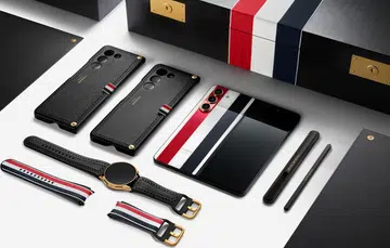 The Samsung Galaxy Z Fold5 and Galaxy Watch6 Thom Browne Edition.