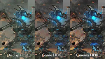 Compared to HDR, Game HDRi retains more detail and offers truer game visuals, while Cinema HDRi mode retains the most natural colours.