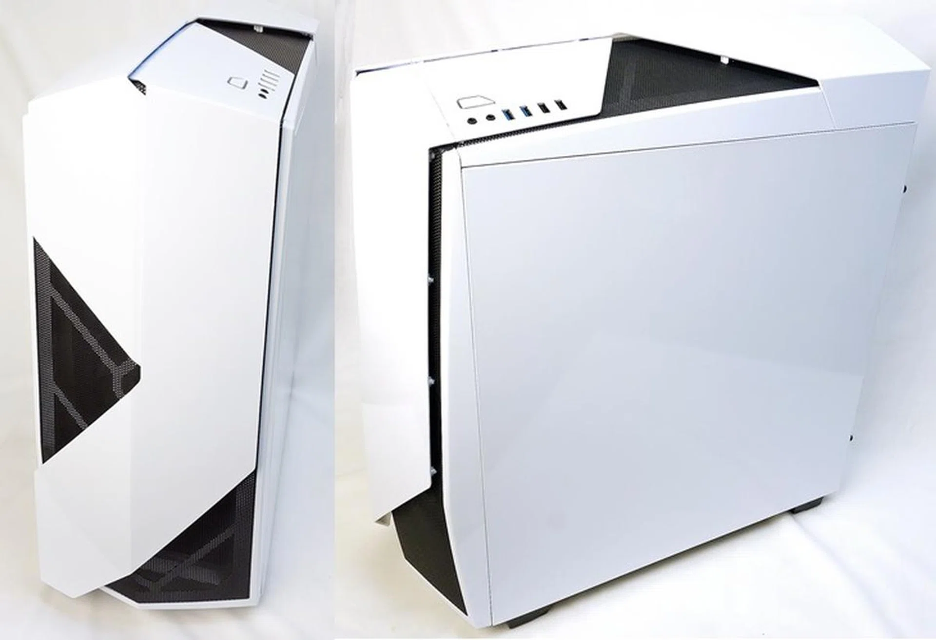 The "floating" ventilation panels are more obvious when viewed from the side.