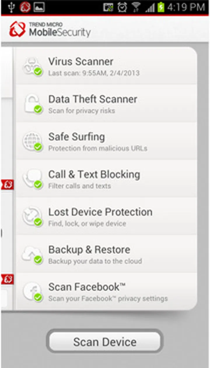 Screenshot of Mobile Security (Image source: Trend Micro)