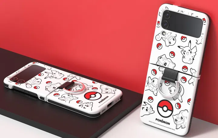 Pokémon Cover with Ring for Galaxy Z Flip4 5G.