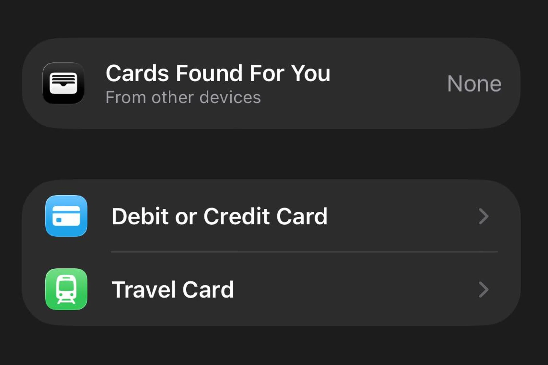 Setting up Apple Pay in wallets app. 