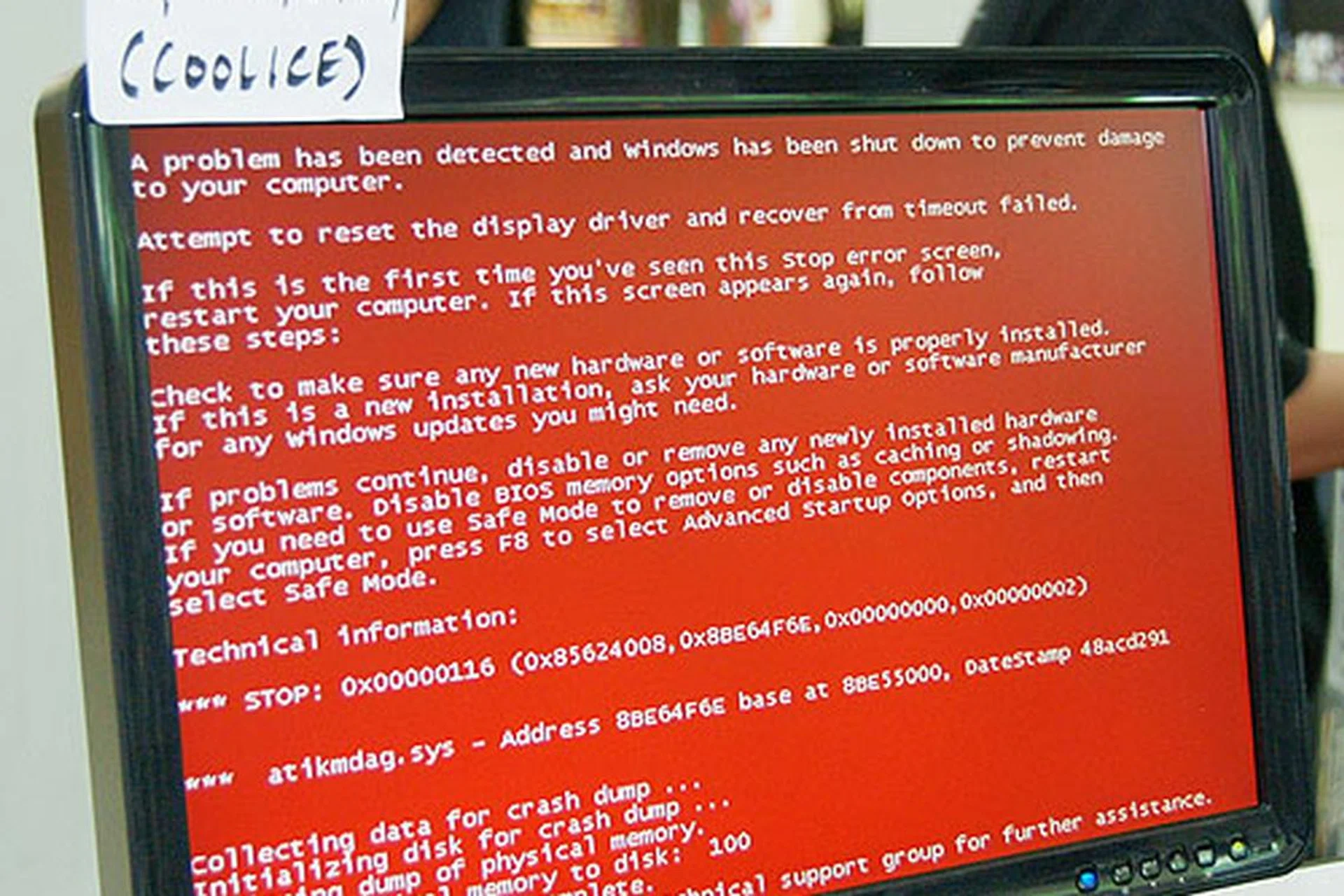 Once in a blue moon, you may witness a red screen of death.