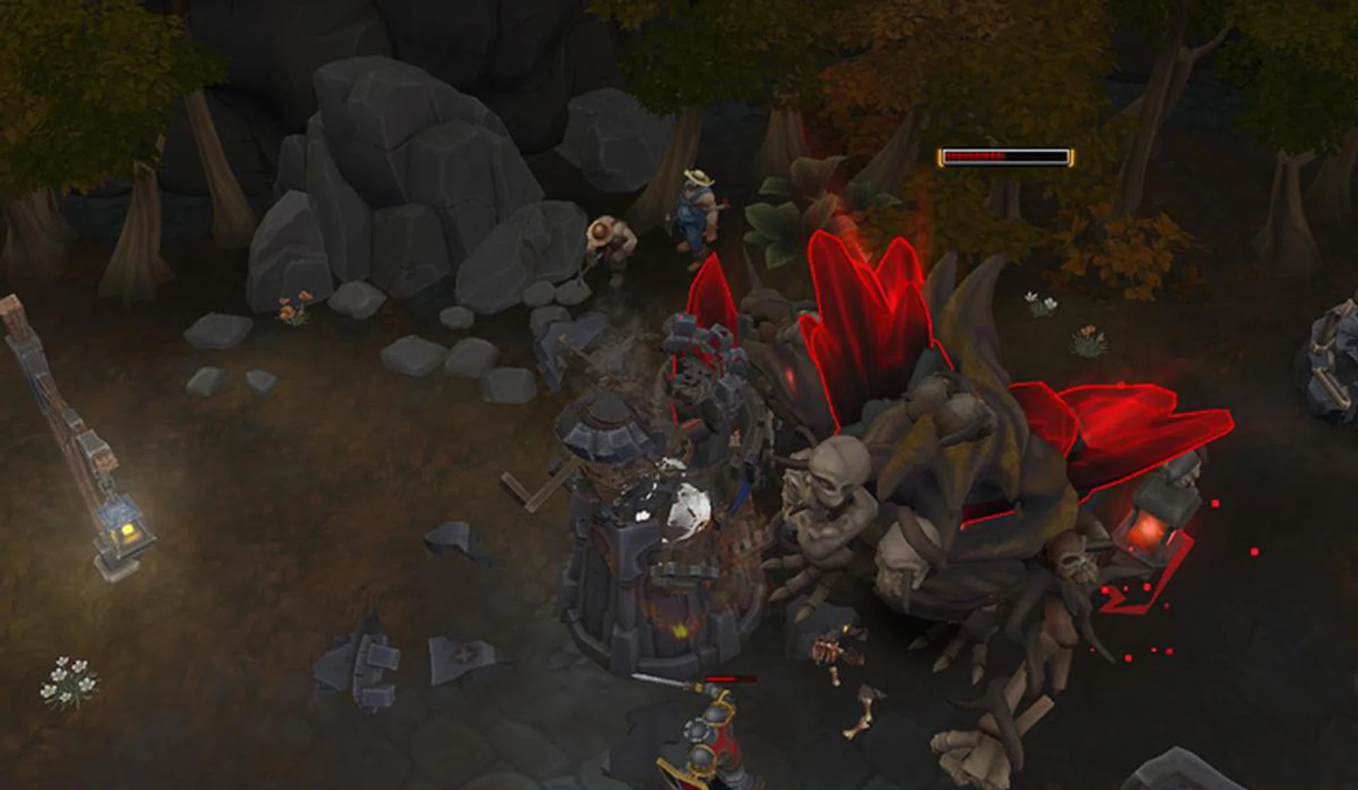 But summoned objective NPCs like the Haunted Mine's Grave Golem can make quick work of defenses.
