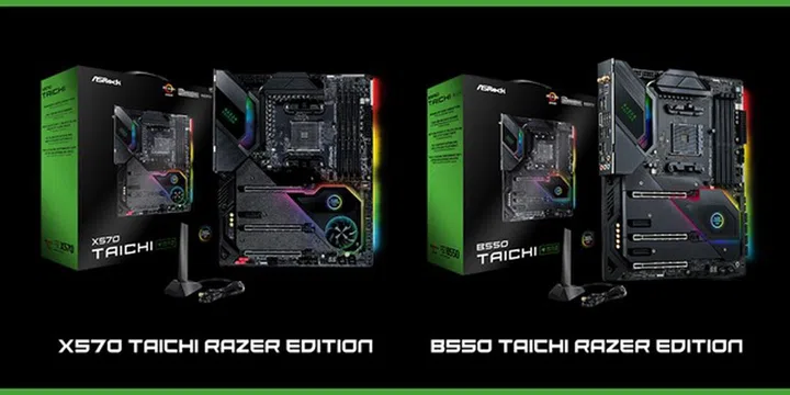 ASRock X570 and B550 Taichi Razer Edition. (Image Source: ASRock)