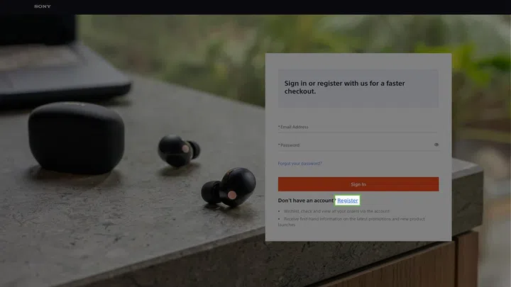 Registering to use Student Portal. Step 1: Click "register" button at portal.