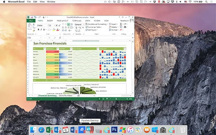 Running Windows in Coherence mode makes Windows apps look like Mac apps on the Mac desktop.