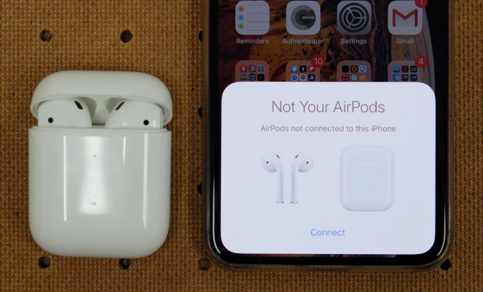 Open the case next to an iPhone and you'll be greeted with this pop-up. Tap "Connect" and start enjoying your music.