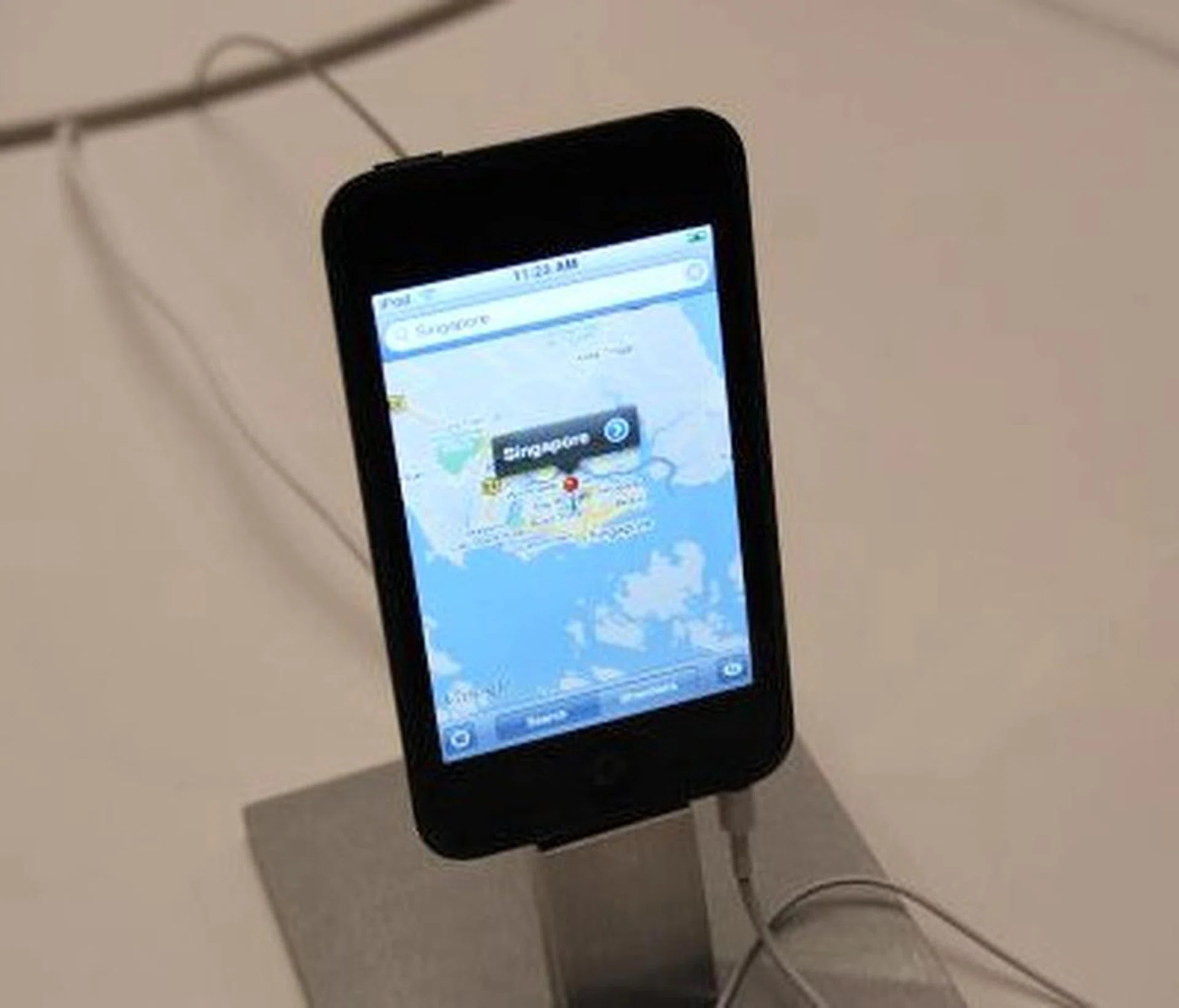 One of the five new apps on the touch is Apple's collaborative effort with Google through Maps, which lets users automatically find their current location using nearby Wi-Fi base stations. This would turn the iPod touch into a great geo-locator GPS-type device especially if you're in a Wi-Fi area.
