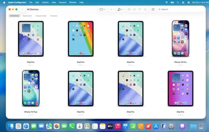 Screengrab of the Apple Configurator launch screen application 