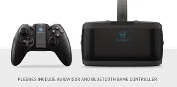 The AuraVisor comes with its own proprietary controller, which looks like a mix between an Xbox One controller and Razer's Wildcat.