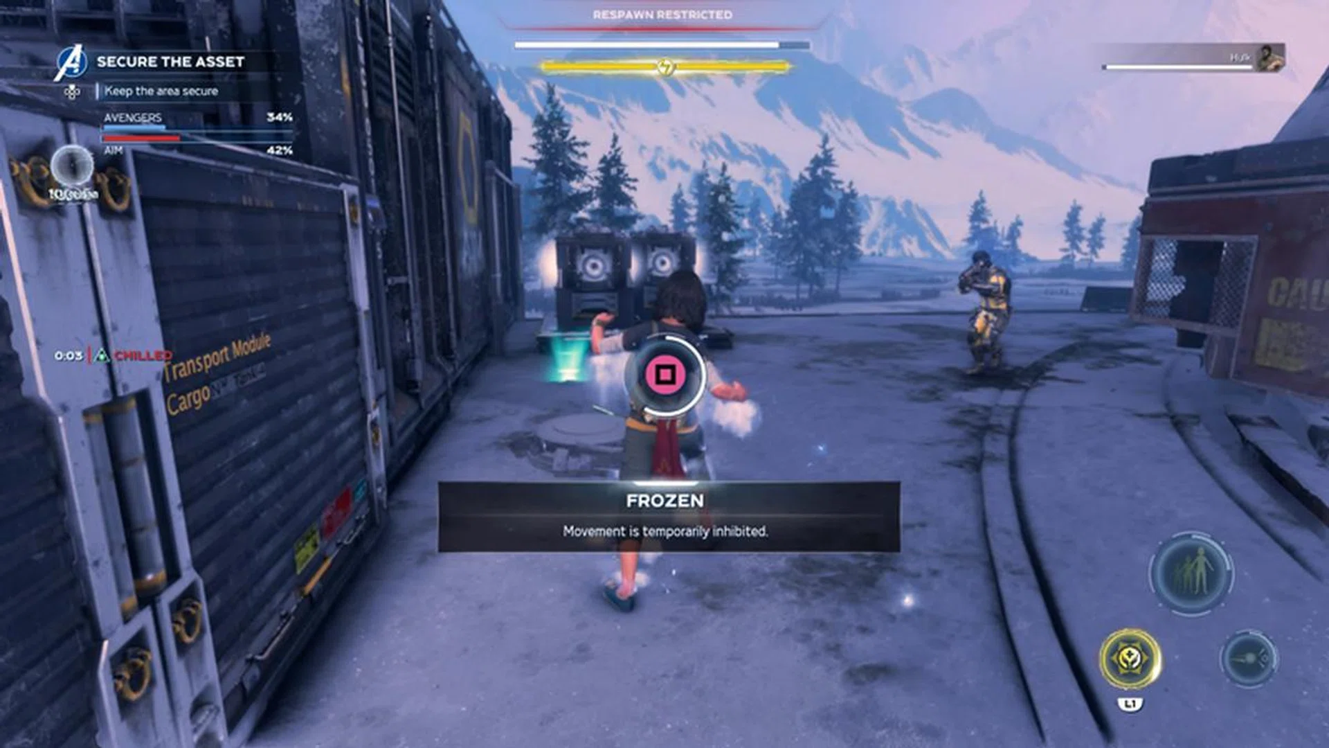 Getting frozen in the midst of battle is just one of the many ways in which this game's enemies will annoy you. 
