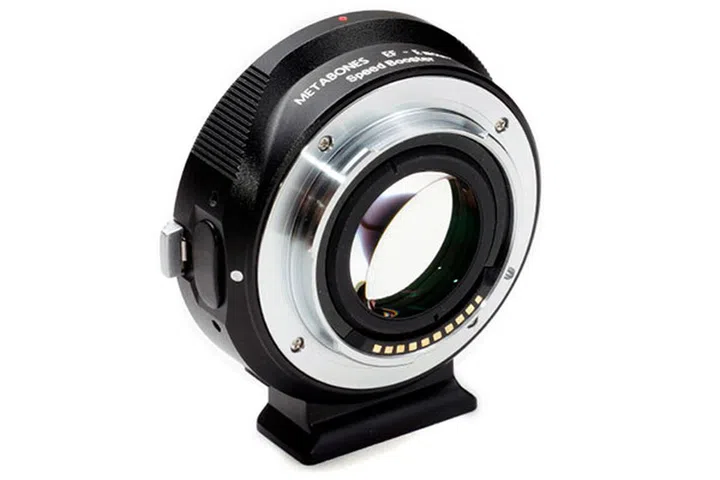 Canon EF lens to Sony NEX Speed Booster. (Image source: Metabones.)