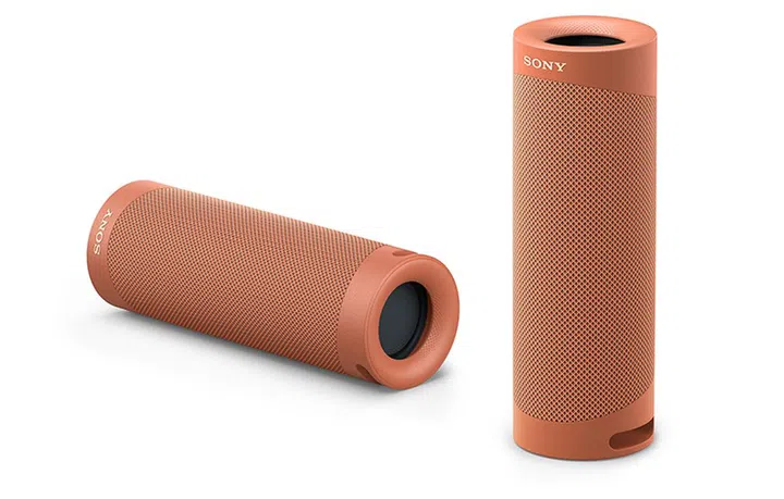 Sony SRS-XB23 in Coral Red.