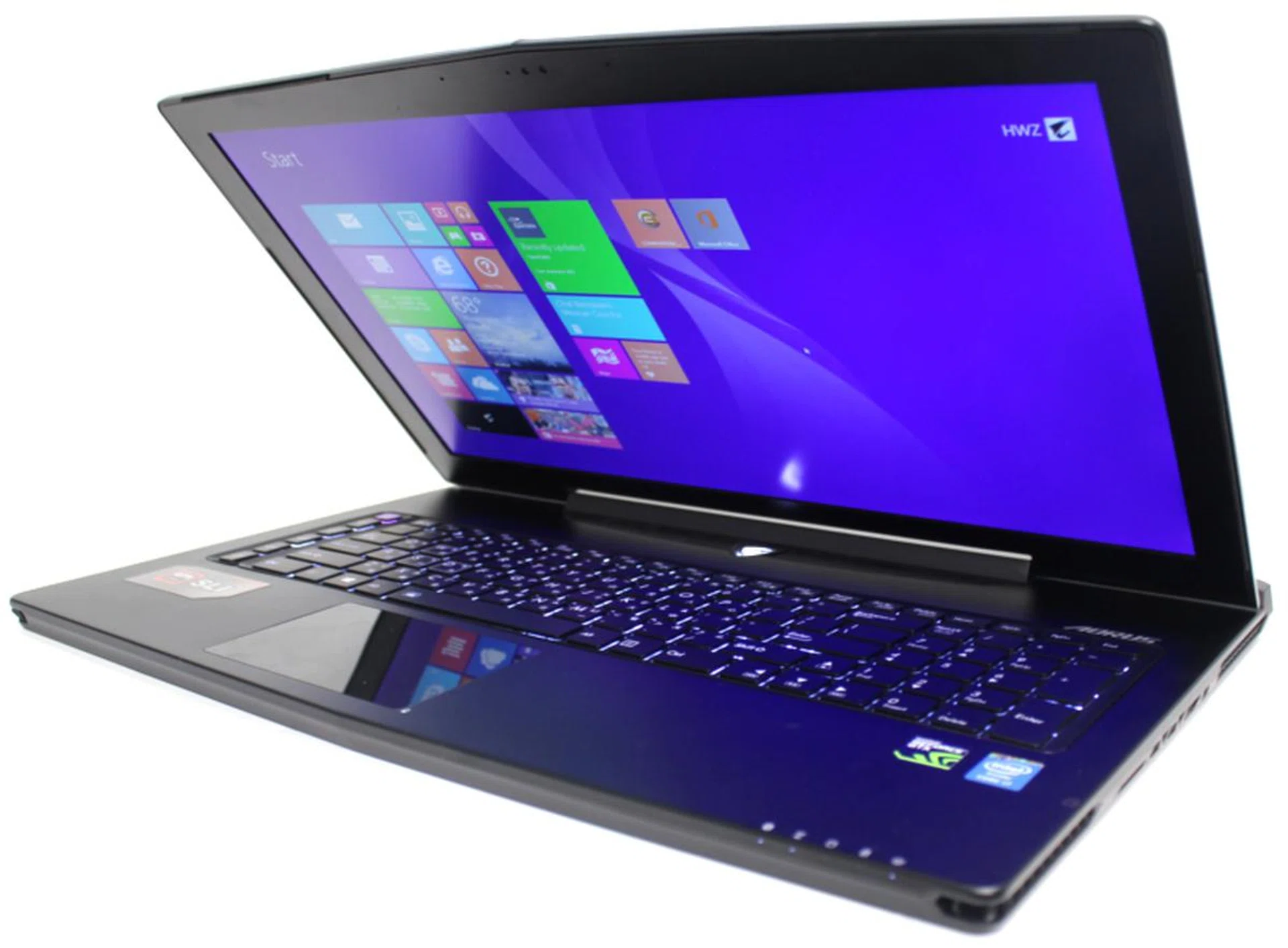 Here’s another angle of the Aorus X7 machine. While this is a shot of the very first model we reviewed in May, the X7 Pro will look identical.