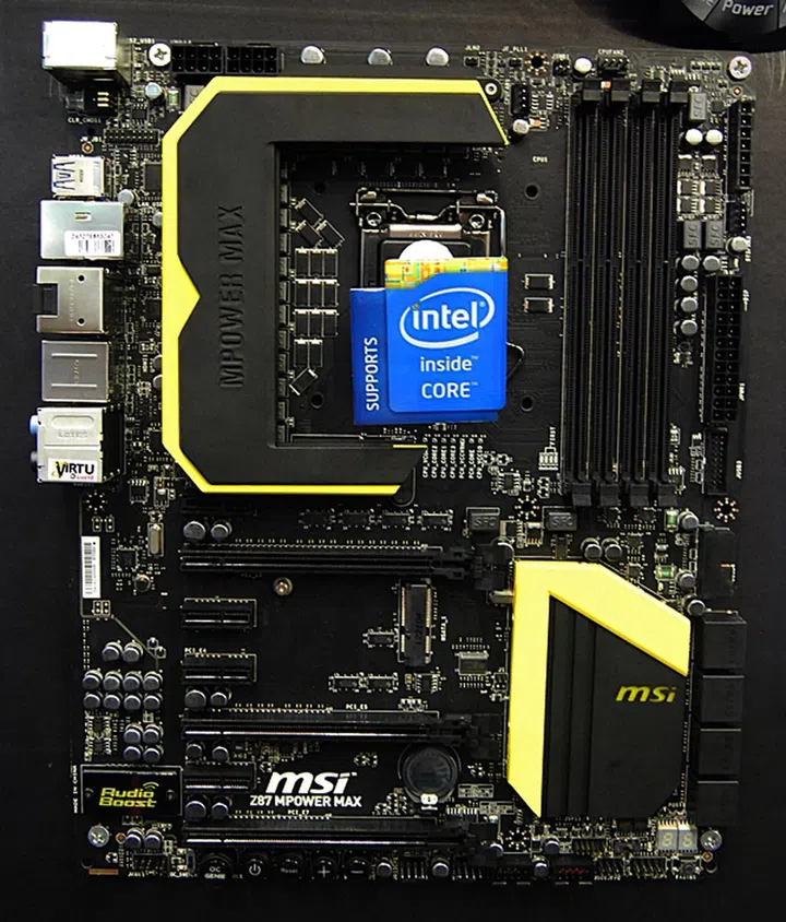 The MSI Z87 MPower Max motherboard.