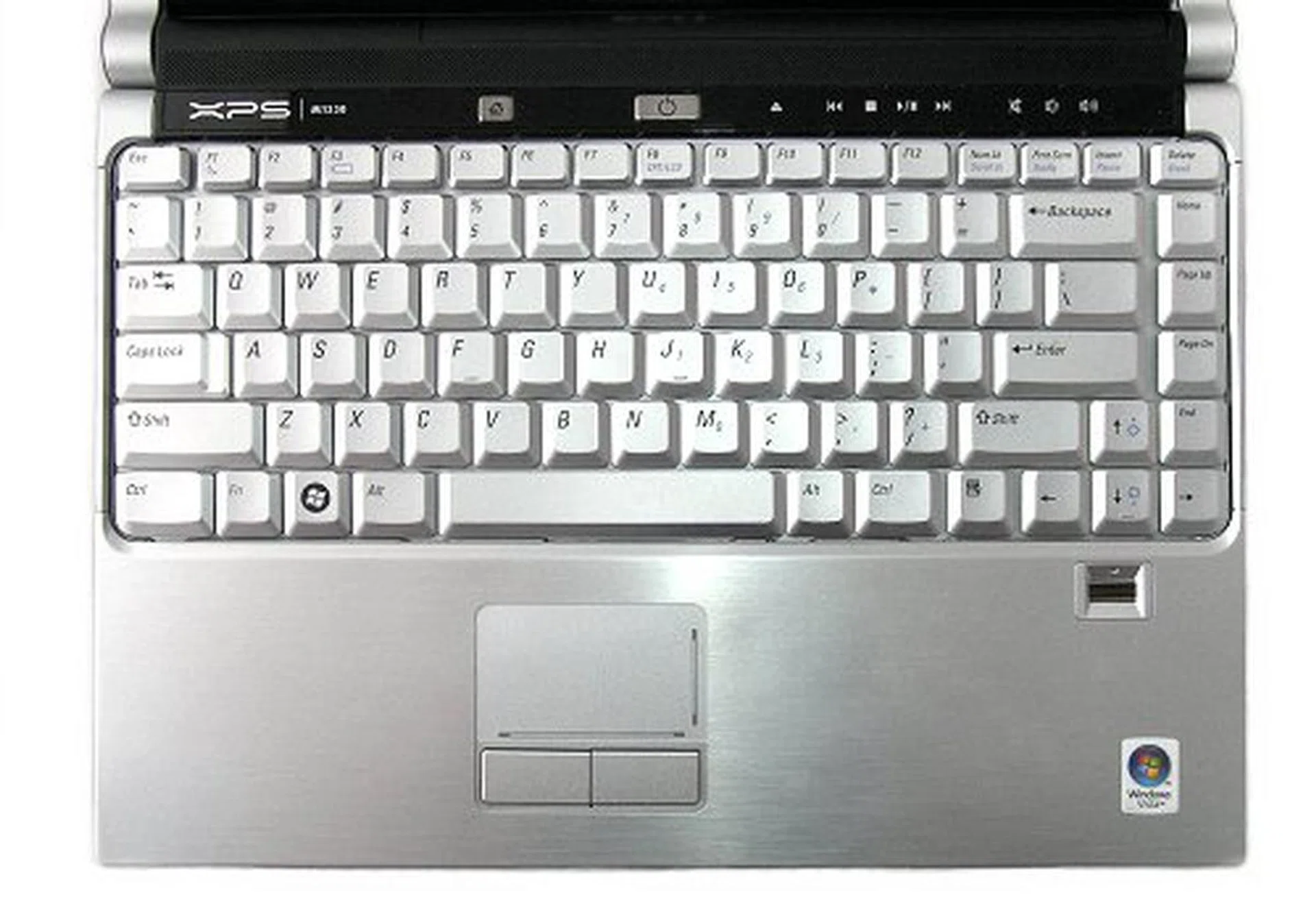 The M1330 has a matching color scheme for its palm rest and keyboard that looks great from far.