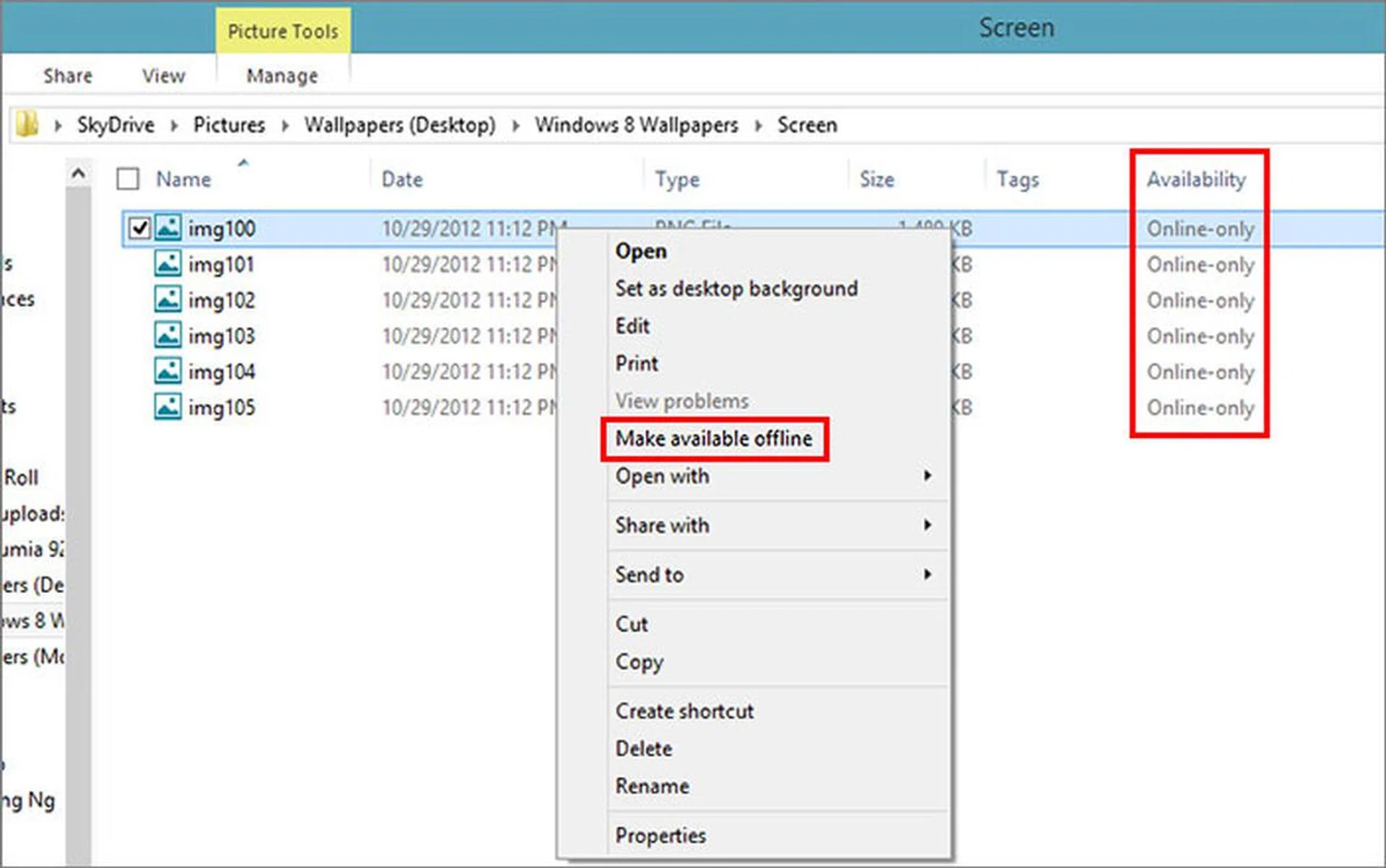 Losing Internet connectivity soon but wish to have a file with you so that you can work on it? You can easily make files or folders available locally by right-clicking on them and choose 'Make available offline'.