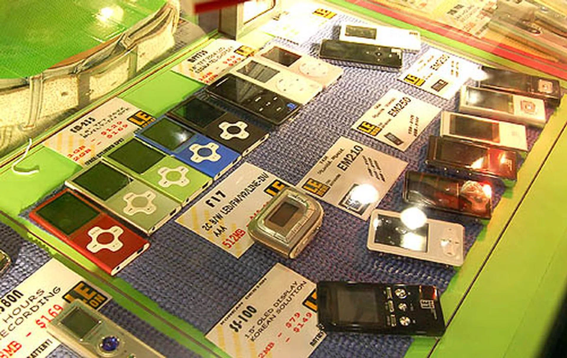  In the MP3 player section, a wide selection of players was available in assorted colors and capacities to match your whim. We noted another player that looked somewhat similar to Apple's iPod Nano.  