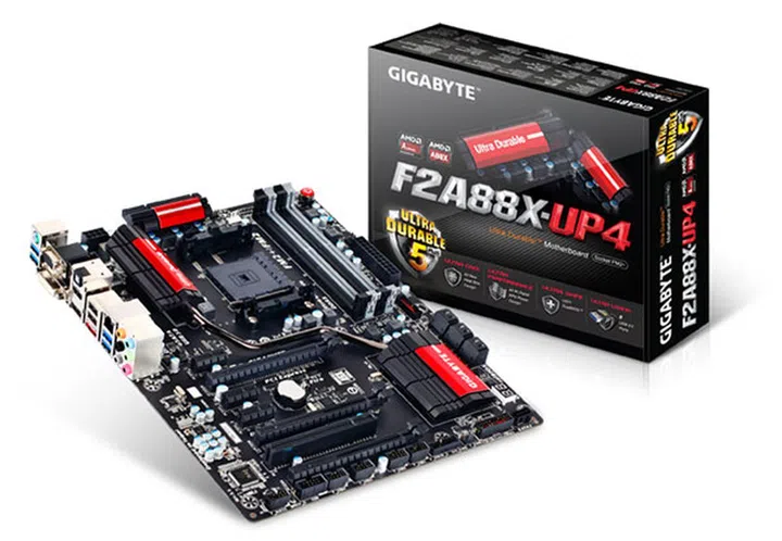 The Gigabyte F2A88X-UP4 motherboard is one of the FM2+ boards that will support AMD's new Godavari APU. (Image Source: Gigabyte)
