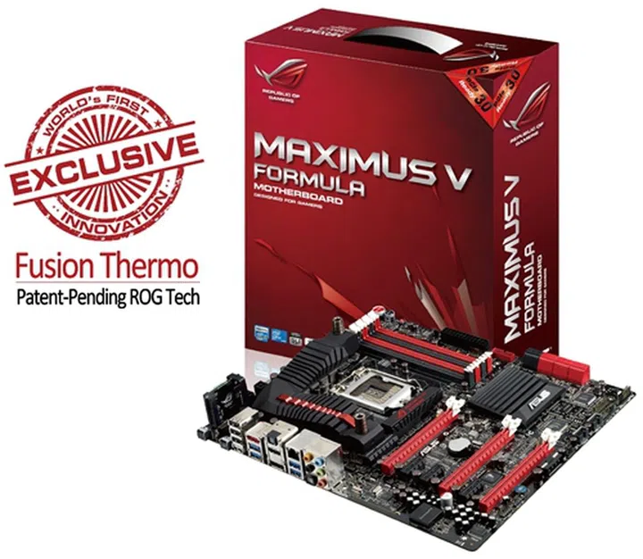 The ASUS ROG Maximus V Formula motherboard that features the Intel Z77 Express chipset, with support for both second and third generation Intel Core processors. (Image Source: ASUS)