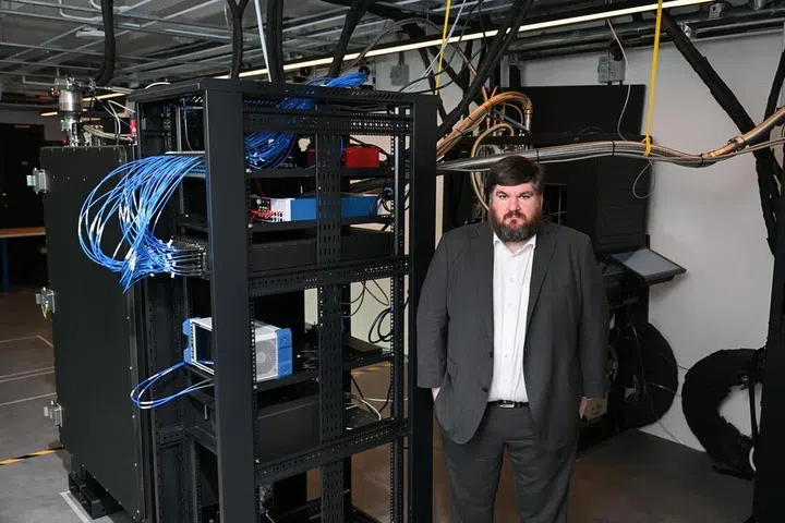 Image of Horizon Quantum’s founder and chief executive Joe Fitzsimons with the firm’s new quantum computer