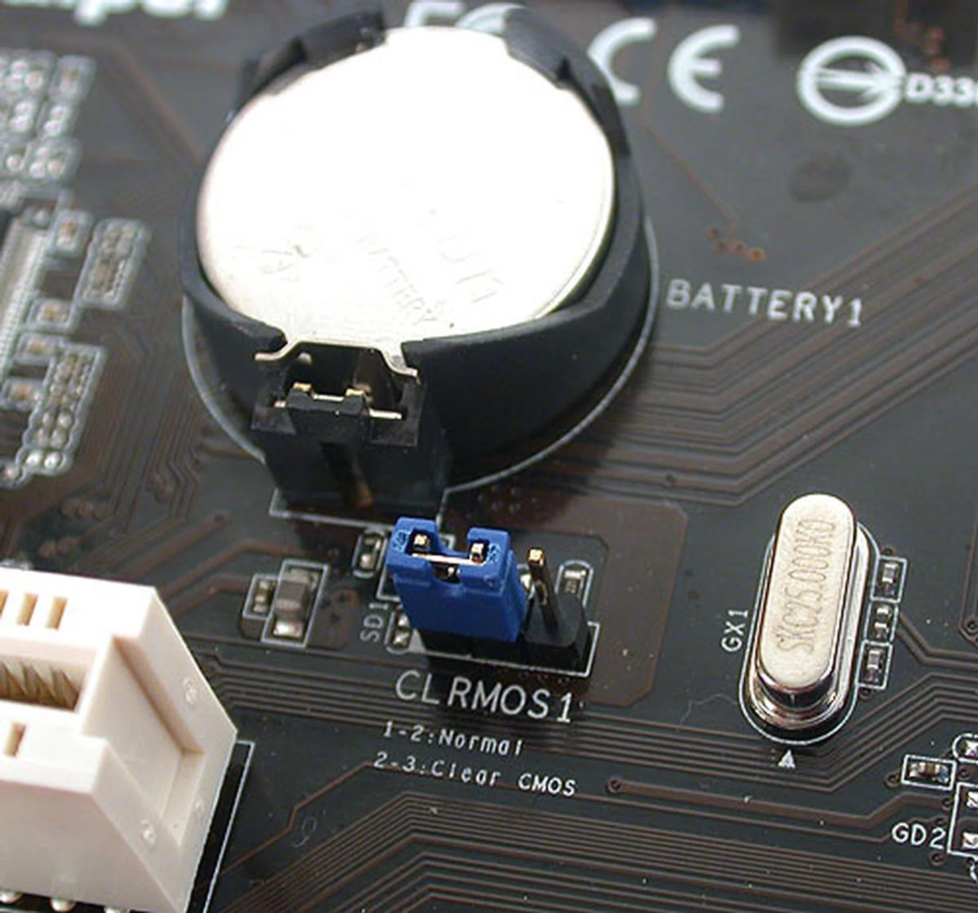 The traditional jumper method of clearing the CMOS. We can't imagine who would use this method given the convenient Clear CMOS button at the rear panel.