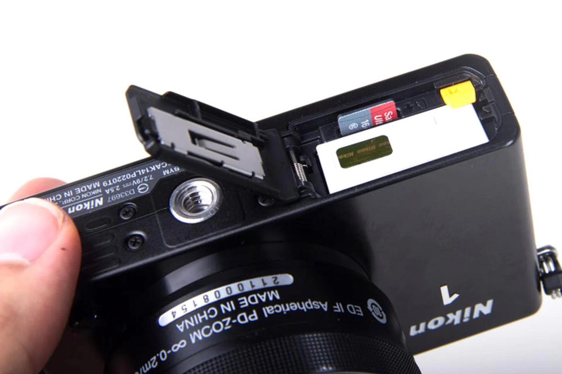 The J4 now shoots to microSD as opposed to standard sized SD cards in previous incarnations.