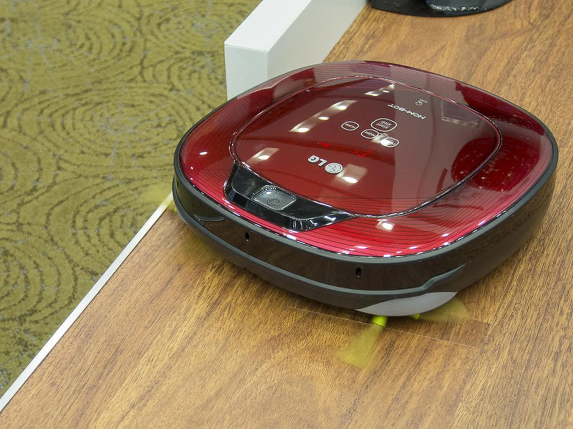 Little Hom-Bot Square is smart enough not to fall off the edge into sweet oblivion.