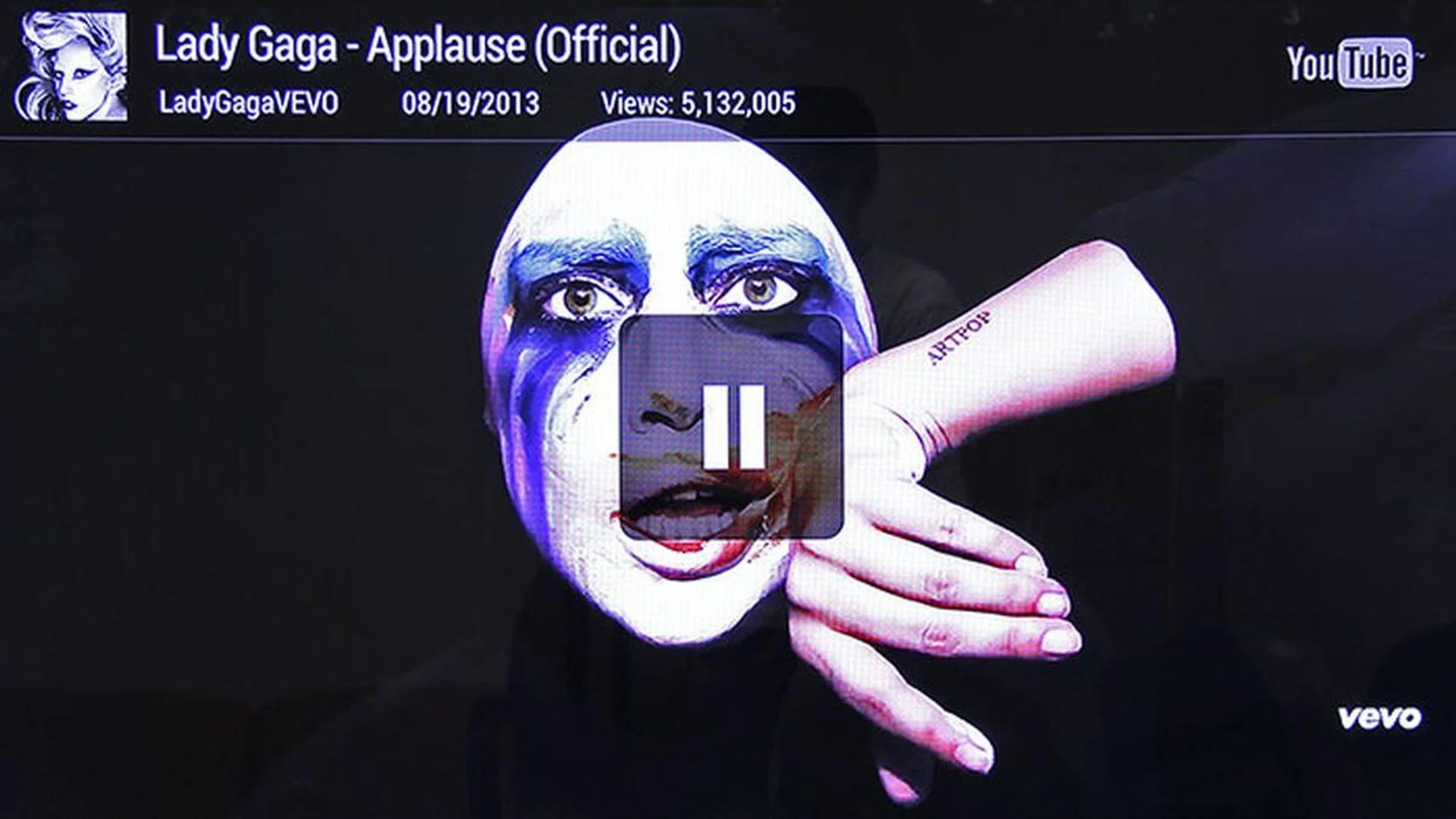 Video is played in full screen mode on the TV.