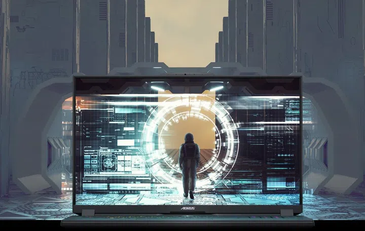 Check out the immersive 17.3-inch display with 90% screen-to-body ratio. (Image source: Gigabyte)