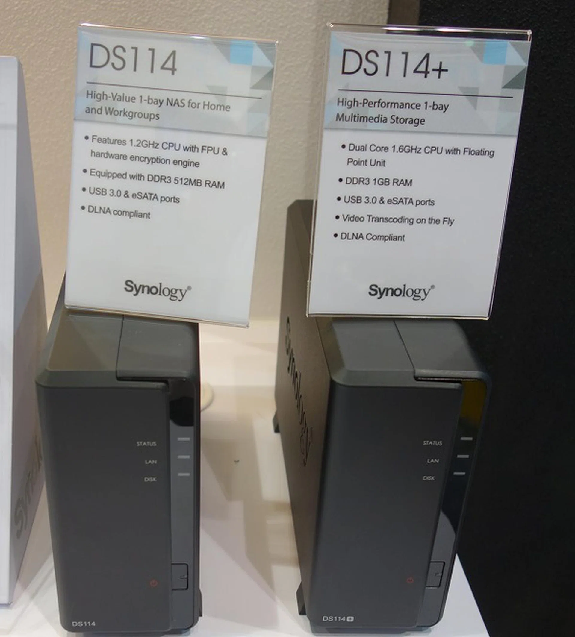 Both the DS114 and DS114+ round up Synology's single-bay offerings in their updated line of consumer NAS boxes for the home user.