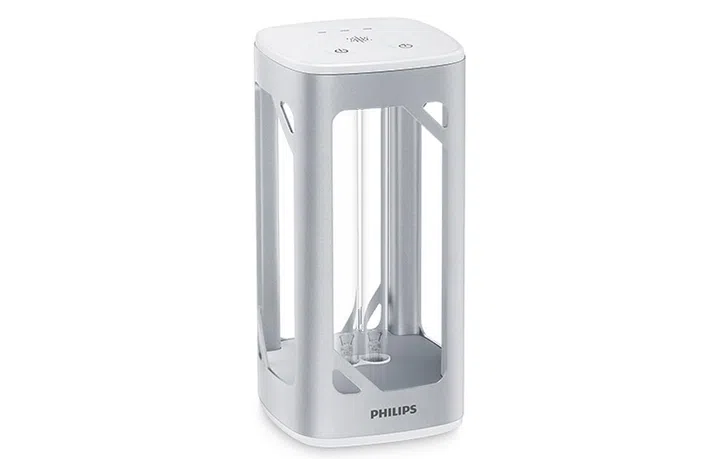 Philips UV-C disinfection desk lamp in Silver. Source: Signify.