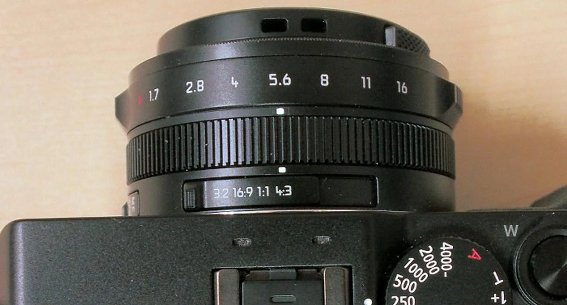 There's also a switch on the lens where you can set the aspect ratio of your still shots. 