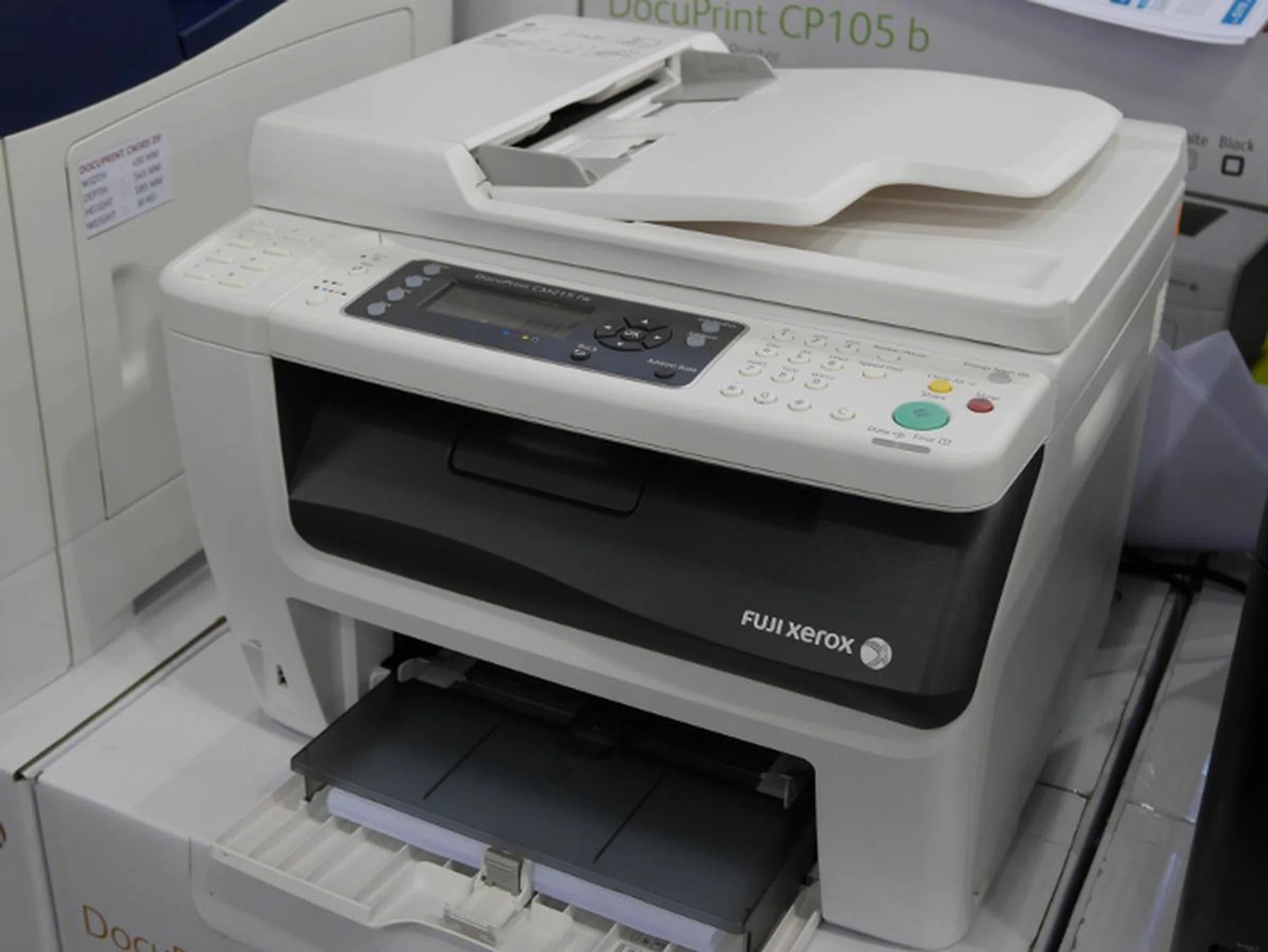 The DocuPrint CM215 fw is a color multifunction S-LED printer that can print, copy, scan and fax. With 12ppm for color documents and 15ppm for monochrome documents, the CM215 fw comes bundled with DocuWorks OCR software. With built-in Wi-Fi and Ethernet support, save $220 and get the CM215 fw for $429. The printer also comes with free $40 NTUC vouchers. 