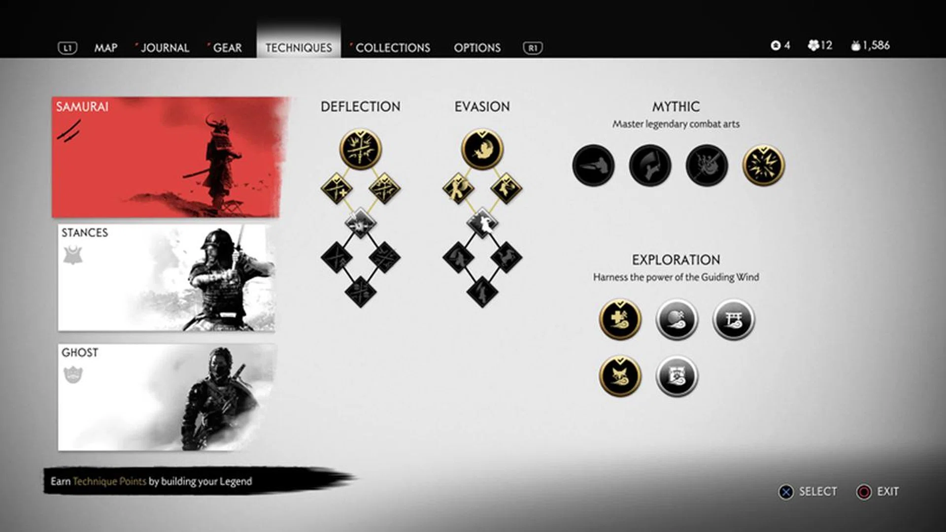 Almost everything in Ghost of Tsushima is upgradeable. Jin can pick up new technique points as he levels up, which can be used to learn new combat moves. Sword and bow damage can also be upgraded by finding crafting materials scattered around the open-world. 