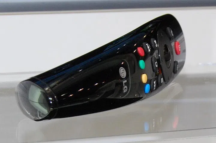 Here’s an iteration of LG’s updated Magic Remote controller; this specific edition is bundled with their Smart TV upgrade kit SP820.