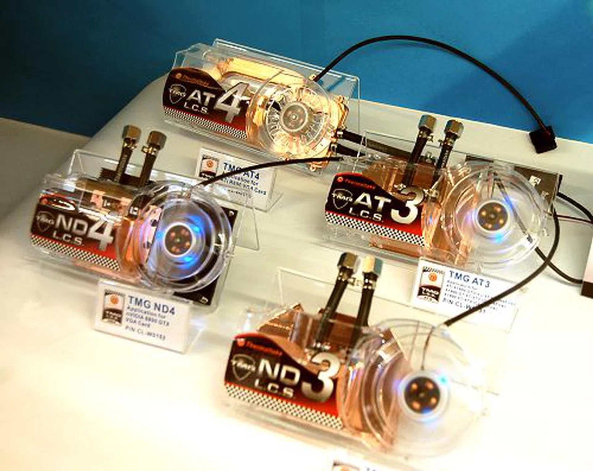  These aren't normal VGA cooler, but are actually VGA water blocks with an active fan to quicken the heat removal process. There's a model to fit almost every graphics card type since the GeForce 6 days.  