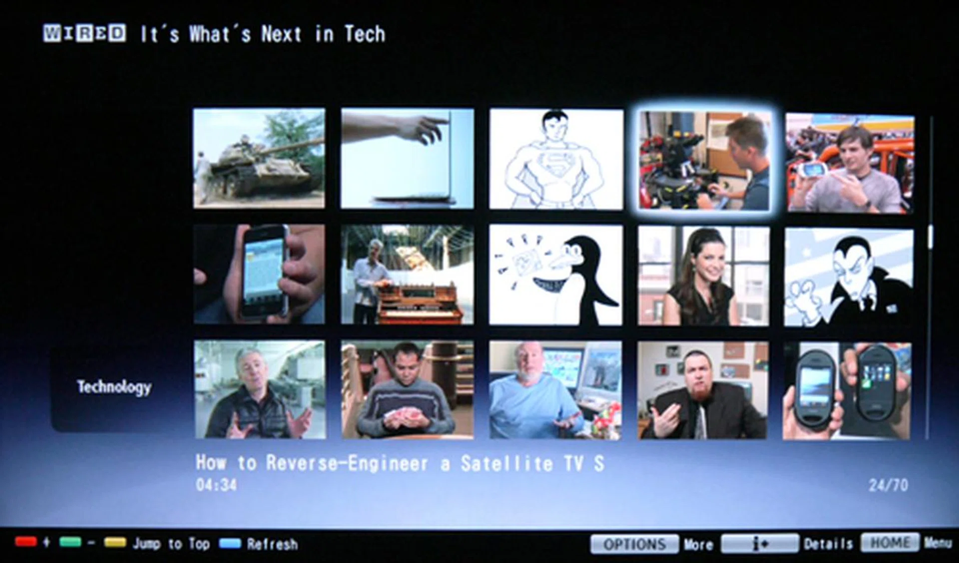 A screenshot captured from WIRED's video page. Titles for the respective videos are shown at the bottom of the screen.