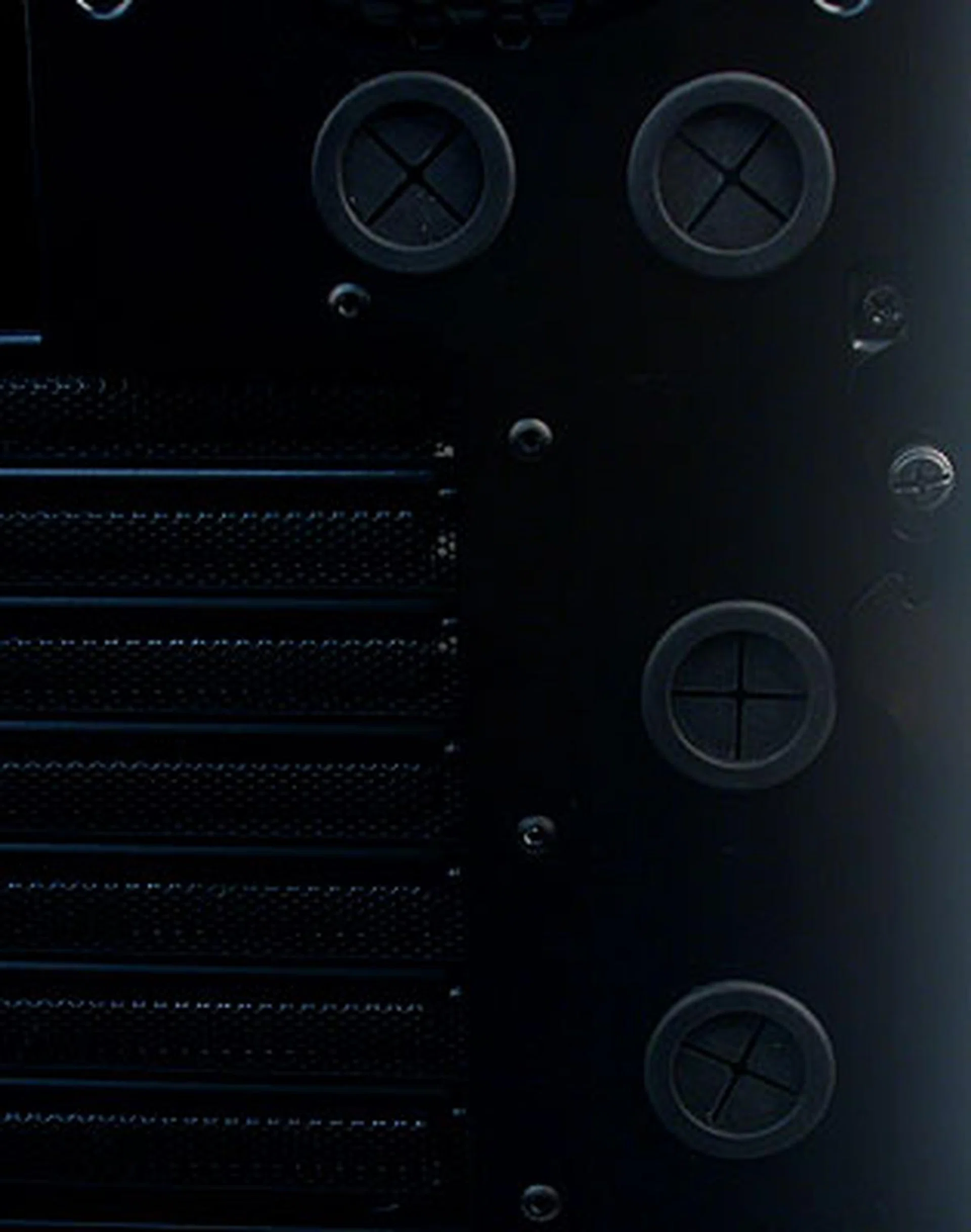 Two sets of grommets for those wishing to route your liquid cooling tubes and radiator.