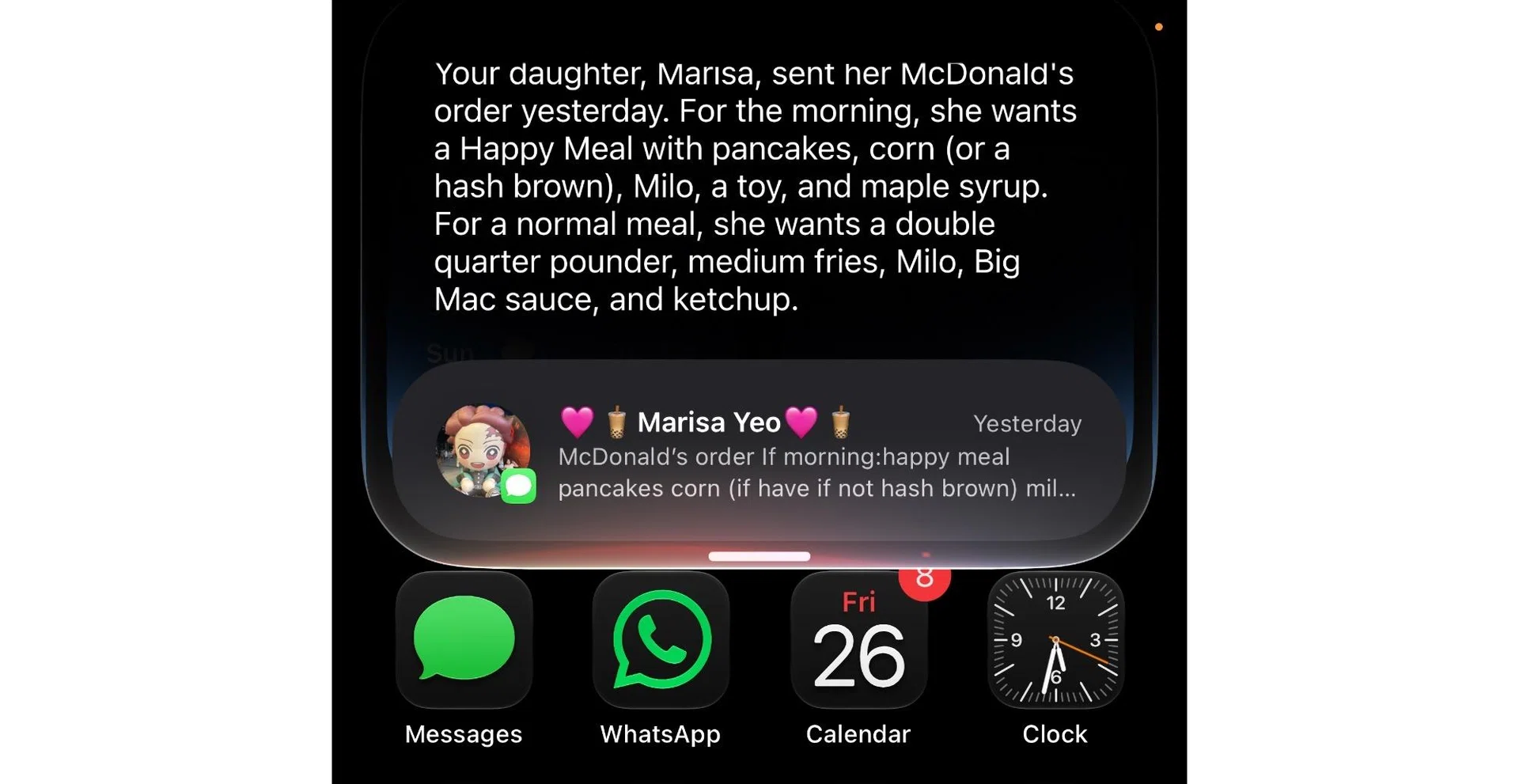 Siri AI order